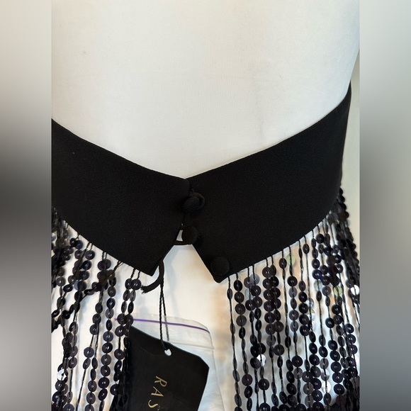 RASARIO Sequinned Fringe Dress in Crepe - Picture 11 of 15